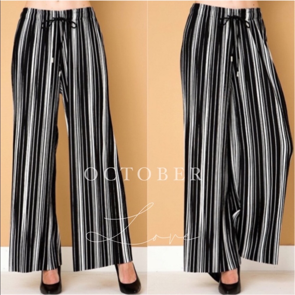 B7 MIX IT: Black pants with white stripes (One size)